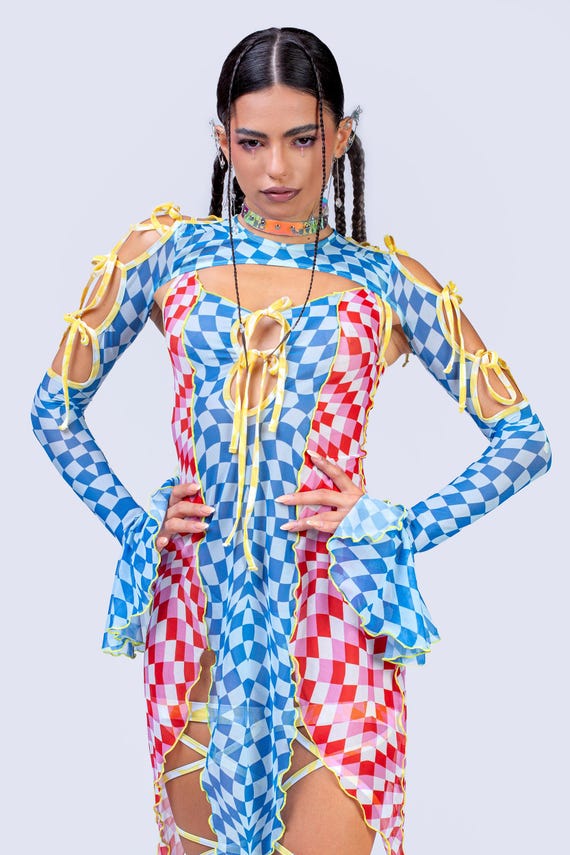 blue clown dress Custom-made Carnival Funny Clown Costume Set