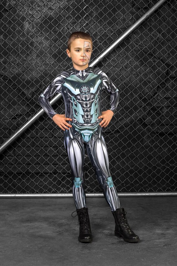 Costume Da Robot Per Bambini – Tuta Con Maschera Per Carnevale E Giochi Di Ruolo – Taglie 5-14 Anni