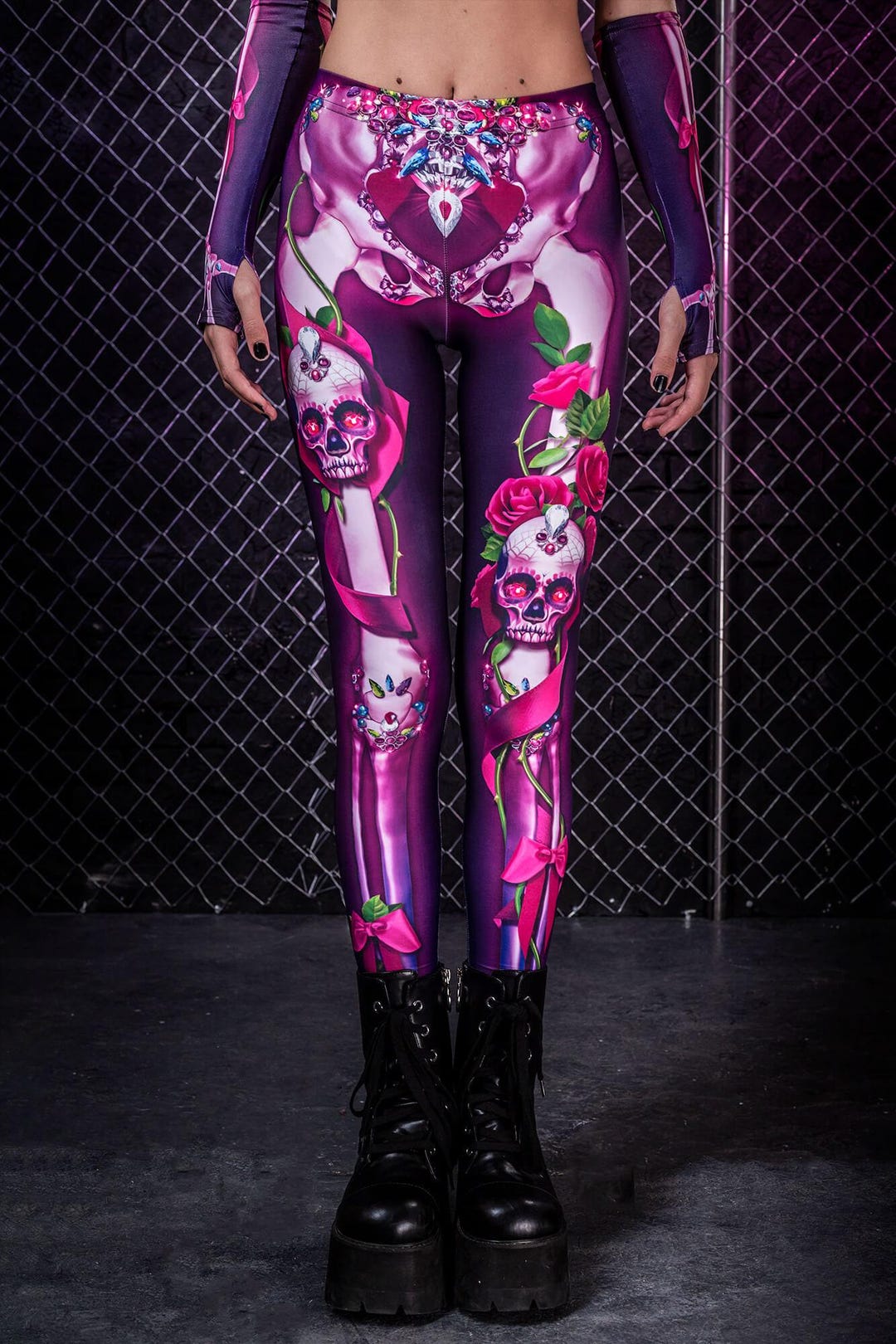 Skeleton Top Women, Sexy Skeleton Leggings, Pastel Goth Halloween Costume  for Women, Skeleton Crop Top, Scary Halloween Costume for Adults