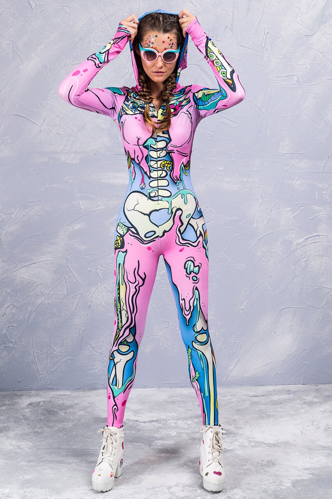 Halloween Skeleton Bodysuit Halloween Costumes Women Funny Etsy