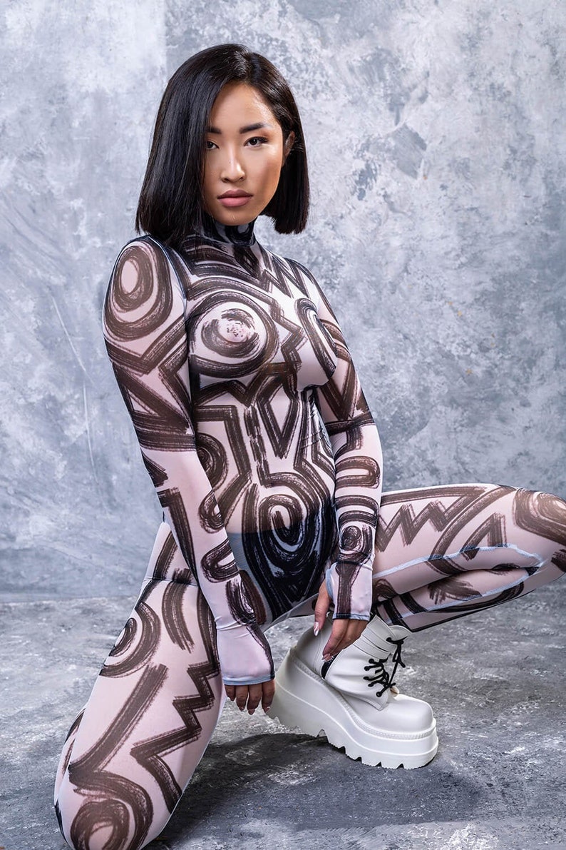 Mesh Bodysuit Sexy Bodysuit Rave Bodysuit Psychedelic Etsy Australia