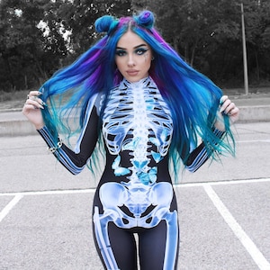 Skeleton Bodysuit, Skeleton Costume Women, Costumes for Women, Halloween Costume, Halloween Costumes Women, Skeleton Catsuit, Scary Costume