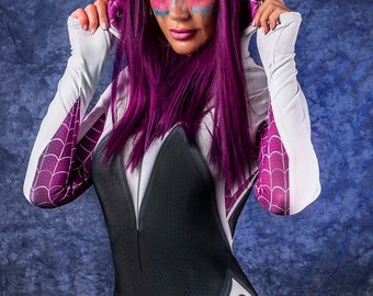 Spider Gwen Costume, Spider Women Costume, Gwen Stacy Costume, Halloween Costume Women, Superhero Bodysuit Women, Halloween Jumpsuit Women