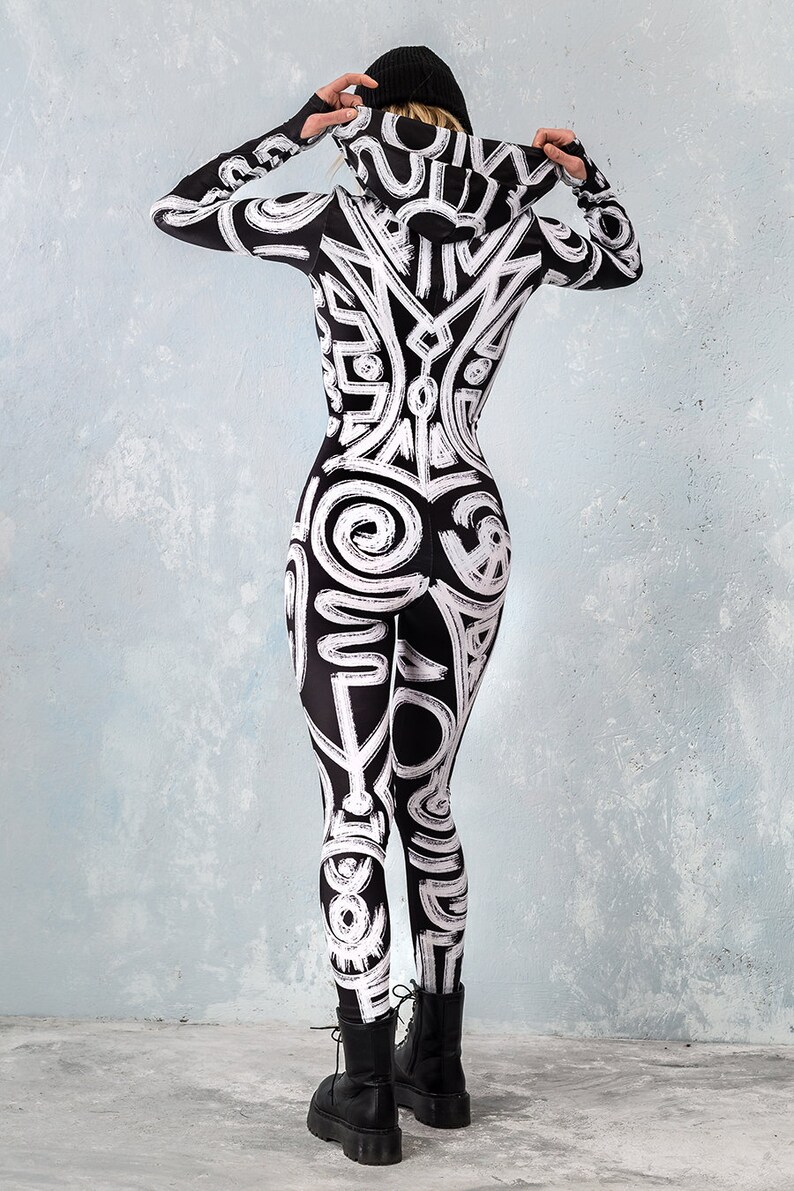Rave Bodysuit Women Festival Bodysuit Sexy Black Bodysuit Etsy UK