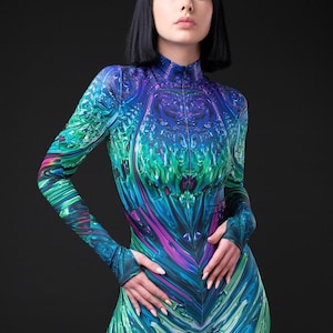 Rave Costume For Women, Festival Bodysuit Women, Rave Catsuit, Festival Clothing, Rave Clothing, Burning Man Clothing Women, Rave Bodysuit
