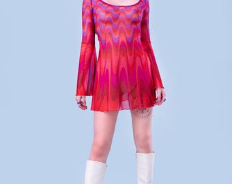 trippy mesh dress Jawbreaker Multi coloured Mesh Dress