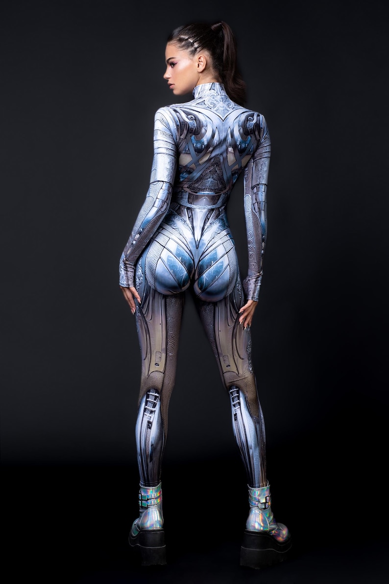Armor Costume Woman, Halloween Costume Women, Superhero Costume Woman, Cosplay Halloween Costumes, Unique Halloween Outfit, Cyberpunk Wear image 4