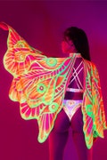 UV Wings Woman, UV Mesh Wings, UV Reflective Wings, Neon Mesh Wings, Unique Festival Outfit, Rave Women Clothing, Festival Costume Women product logo