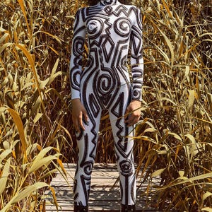 Psychedelic Bodysuit, Rave Bodysuit, Psychedelic Clothing, Burning Man Clothing Women, Pole Dance Costume, Tribal Clothing, Psy Trance Goa