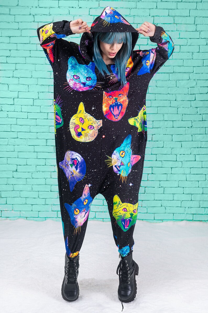 Onesie Adult Kawaii Clothing Funny Cat Costume Cat Lover Etsy