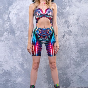 Rave Hooded Bodysuit, Hooded Catsuit, Festival Bodysuit, Rave Outfit, Festival Clothing Woman, Rave Costume for Woman, Psychedelic Bodysuit