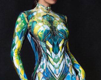 Cosplay Halloween Costume, Alien Costume Women, Superhero Costume For Woman, Cyber Costume, Halloween Costume Women, Unique Halloween Outfit