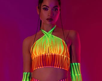 Festival Top Woman, Mesh Top, Rave Outfit, Festival Set, Rave Clothing, Mesh Crop Top, Transparent Long Sleeve Top, Festival Outfit Woman