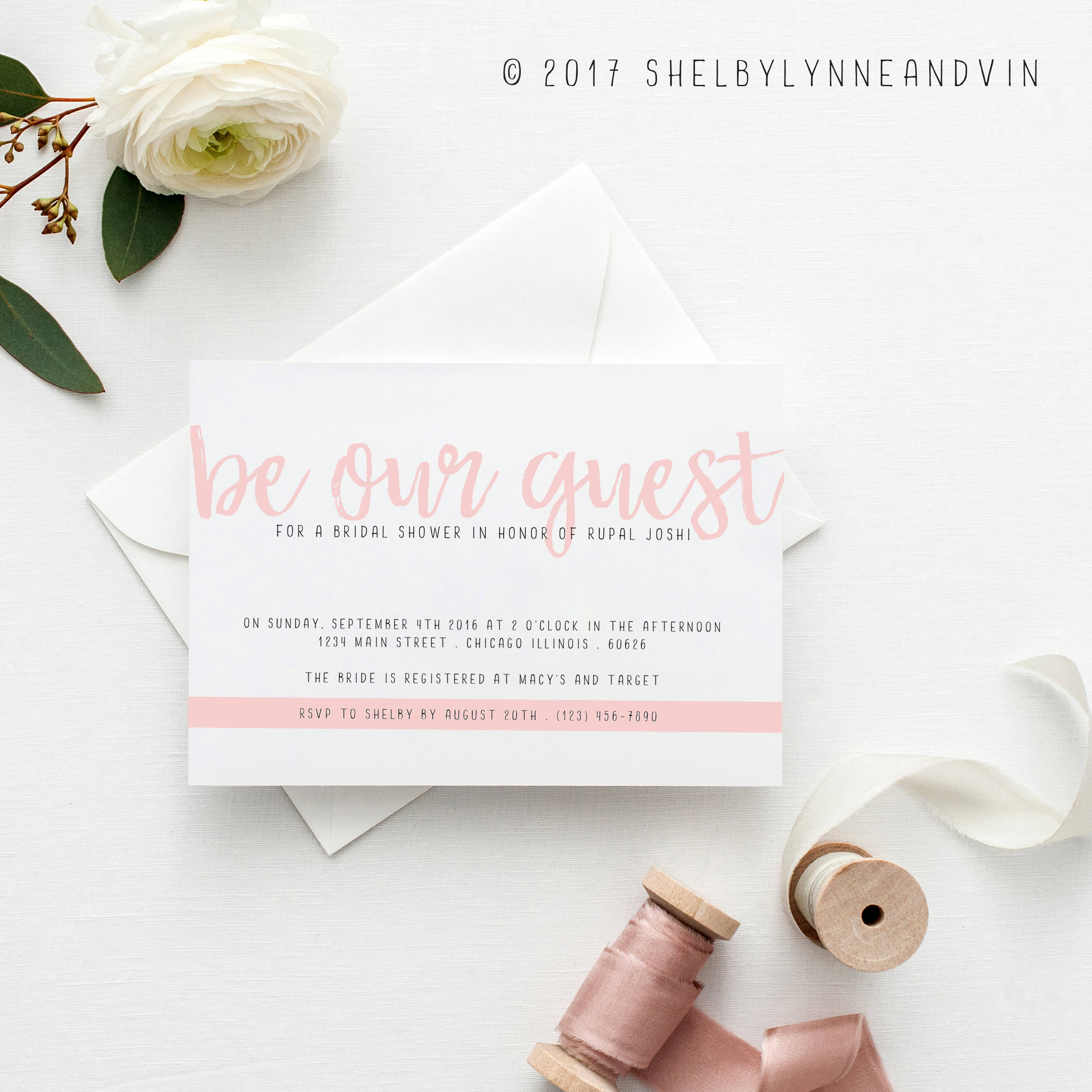 Be Our Guest Bridal Shower Invitations Disney Beauty The Etsy