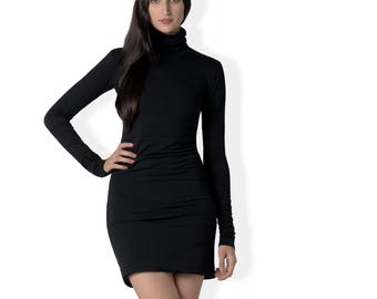 The Patti turtle neck mini dress in bamboo jersey