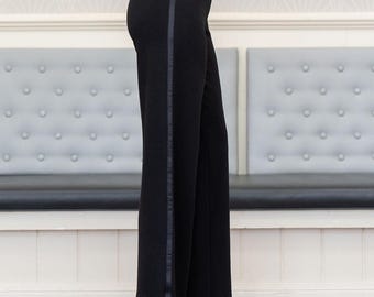 Gilda stretch tuxedo trouser with satin trim