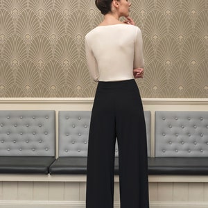 The Sheila bamboo jersey pleated extra wide leg palazzo trouser image 2