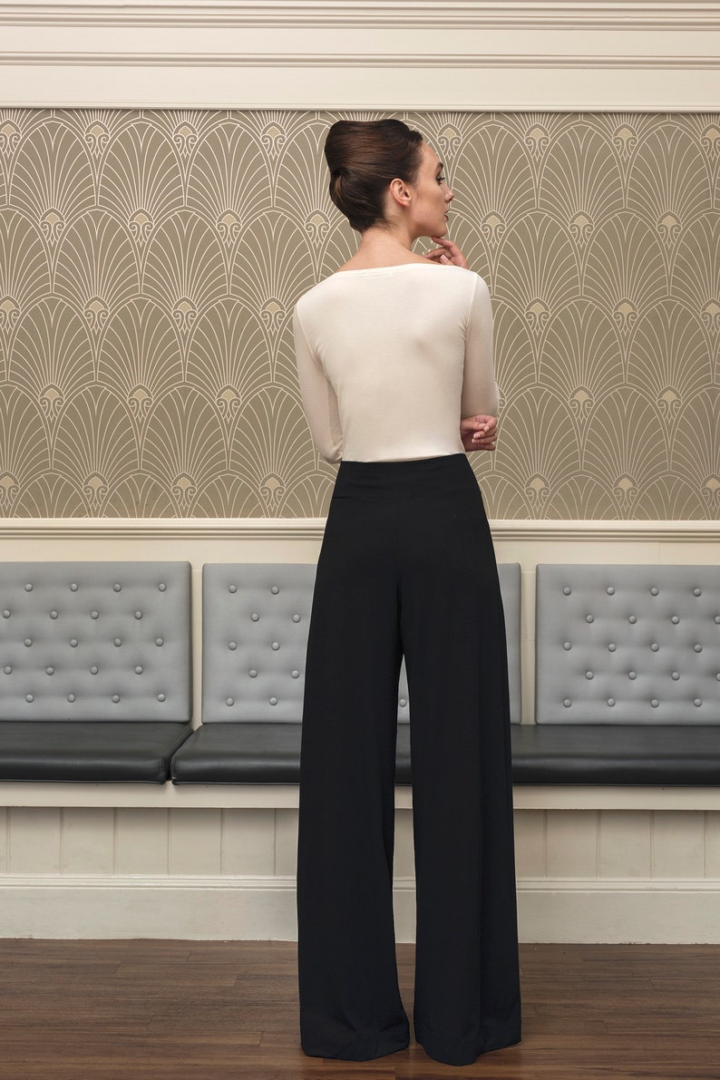 The Sheila bamboo jersey pleated extra wide leg palazzo trouser image 2