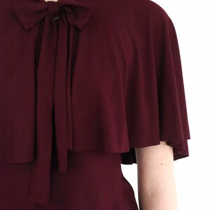 Jillian biased cut tunic top with cape detail and scarf tie collar image 5