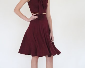 Adria twelve paneled round midi skirt