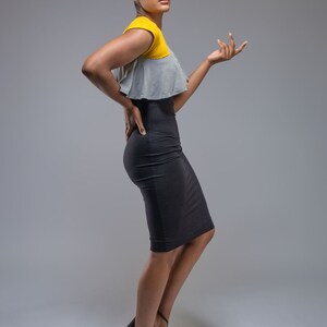 Fausta colorblock pencil dress with ruffle detail image 3