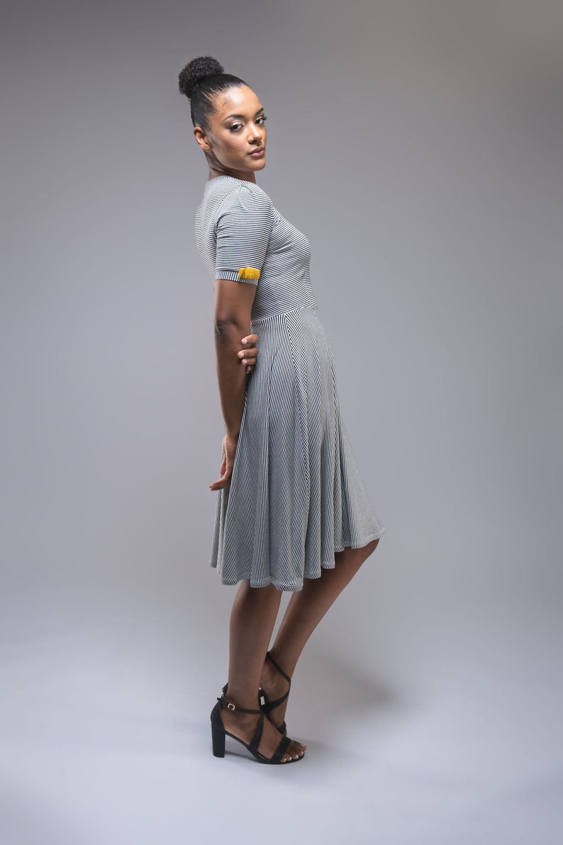 Marija midi swing dress with bow detail image 3