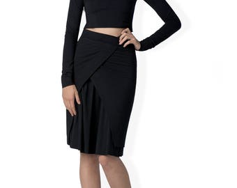 The Chloe layered pencil skirt in bamboo and organic cotton