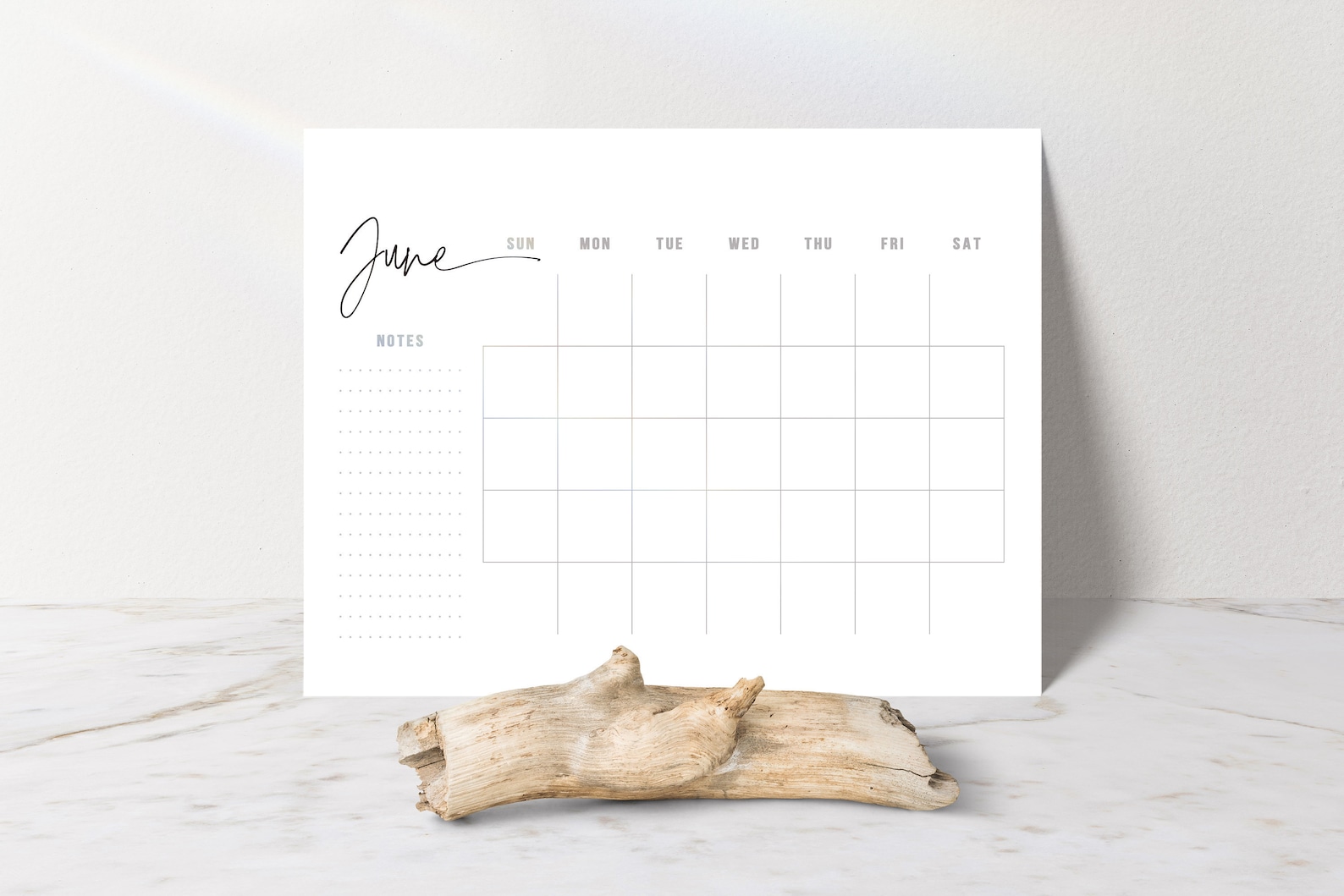 Modern Neutral Minimalist Calendar for Any Year Printable Etsy