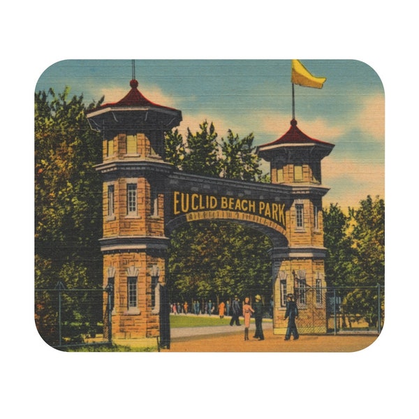 Euclid Beach, Amusement Park, Roller Coaster, Historic Cleveland, Ohio, Euclid, OH, Gift, Collectible Mouse Pad (Rectangle)