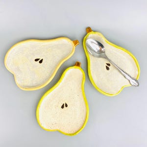 Handmade Ceramic Pear Spoon Rest Cottagecore Trinket Dish Unique Kitchen Decor Kitch Cute Gift