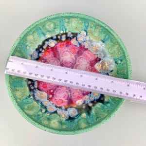Ceramic Bowl Large Pink Blue Serving Bowl Salad Bowl Speckled Pottery Handmade image 5