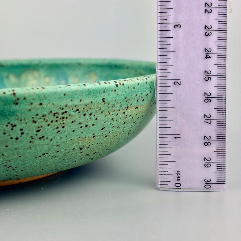 Ceramic Bowl Large Pink Blue Serving Bowl Salad Bowl Speckled Pottery Handmade image 6