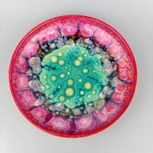Ceramic Bowl Large Pink Blue Serving Bowl Salad Bowl Speckled Pottery Handmade image 8