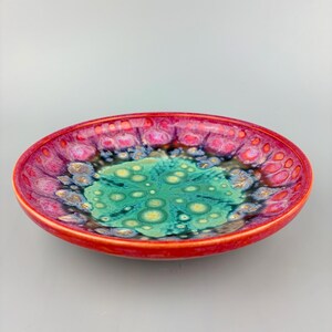 Ceramic Bowl Large Pink Blue Serving Bowl Salad Bowl Speckled Pottery Handmade image 7