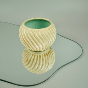 Ceramic Cup Tumbler Votive Carved Handmade Ocean Water Cup Drink Unique Gift Pottery Candle holder image 1