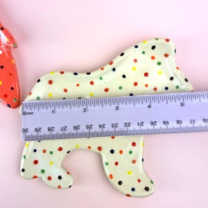 Spoon Rest Ceramic Circus Animal Cookie Pink White Polka Dot Elephant Camel Rhino Lion Plate Small Plate Trinket Dish Quirky Decor 画像 4