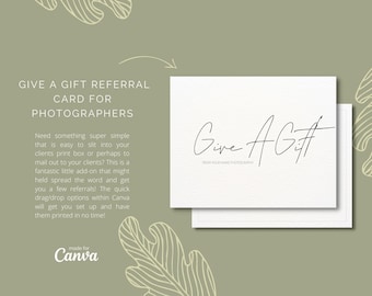 Canva Photography Referral Card | Canva Templates for Senior & Family Photographers | Canva Senior Photographer Referral Postcard