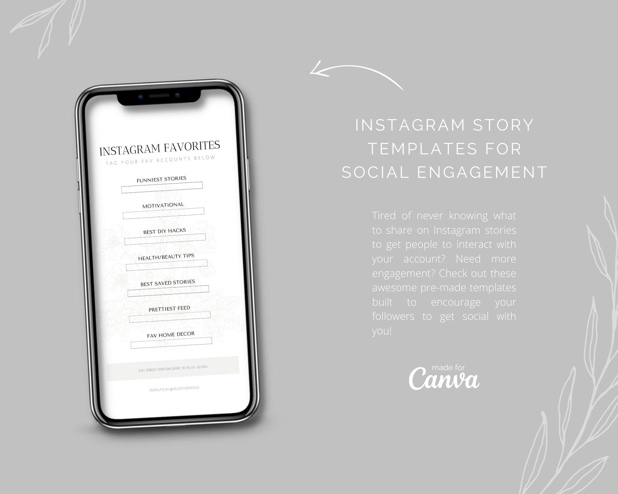Canva Instagram Story Templates for Social Engagement & Etsy