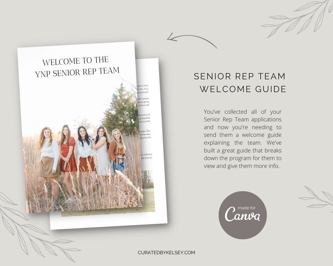 Canva Photography Senior Rep Team Welcome Packet Templates | Senior ...