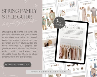 2023 Spring Family Style Guide Bundle | Family Photography Client Resources | Editable Canva Templates for Spring Family Pictures