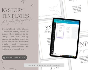 Canva Editing Queue Instagram Story Marketing Photography Template | Senior & Family Photographer Marketing Material