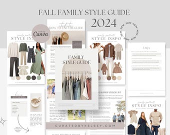 2024 Fall Family Style Guide Bundle | Family Photography Client Resources | Editable Canva Templates for Fall Family Pictures