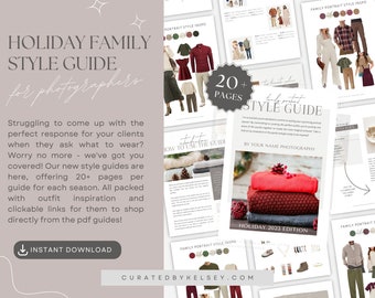 2023 Holiday Family Style Guide Bundle | Family Photography Client Resources | Editable Canva Templates for Christmas Family Pictures
