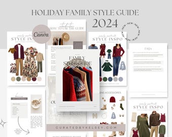 2024 Holiday Family Style Guide Bundle | Family Photography Client Resources | Editable Canva Templates for Christmas Family Pictures