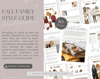 2023 Fall Family Style Guide Bundle | Family Photography Client Resources | Editable Canva Templates for Fall Family Pictures