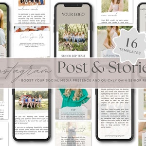 Modelli di marketing per storie di Instagram del team di rappresentanti senior di Canva per fotografi / Materiale di marketing per fotografi senior per Canva