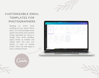 Canva and Google Docs Entire Honeybook Workflow of Email Templates for Photographers | Senior and Family IPS Photographer Email Templates