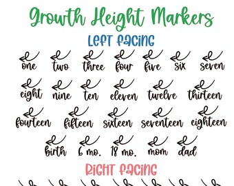 Growth Chart Ruler: Vinyl Arrow Decal Height Markers