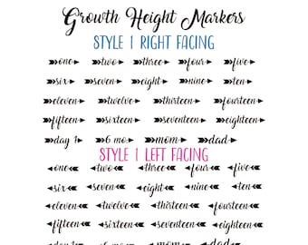 Growth Chart Ruler: Vinyl Arrow Decal Height Markers