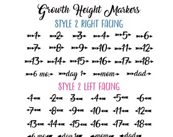 Growth Chart Ruler: Vinyl Arrow Decal Height Markers